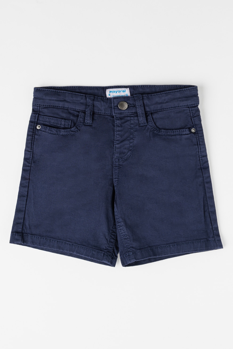 June, Pantaloni scurti cu model uni, Bleumarin, 122 CM - eMAG.ro