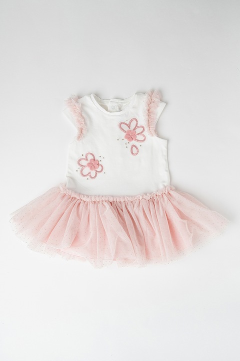 Mayoral, Bővülő ruha tüllrészlettel, Fehér/Púderrózsaszín