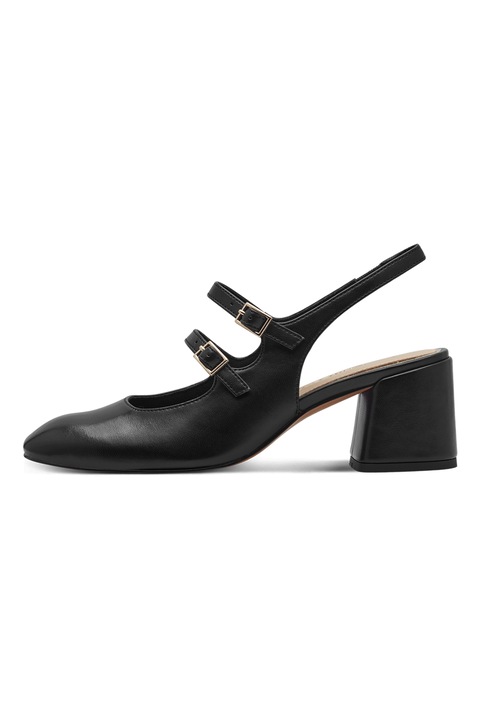 Marco Tozzi, Обувки от еко кожа с масивен ток, Черен