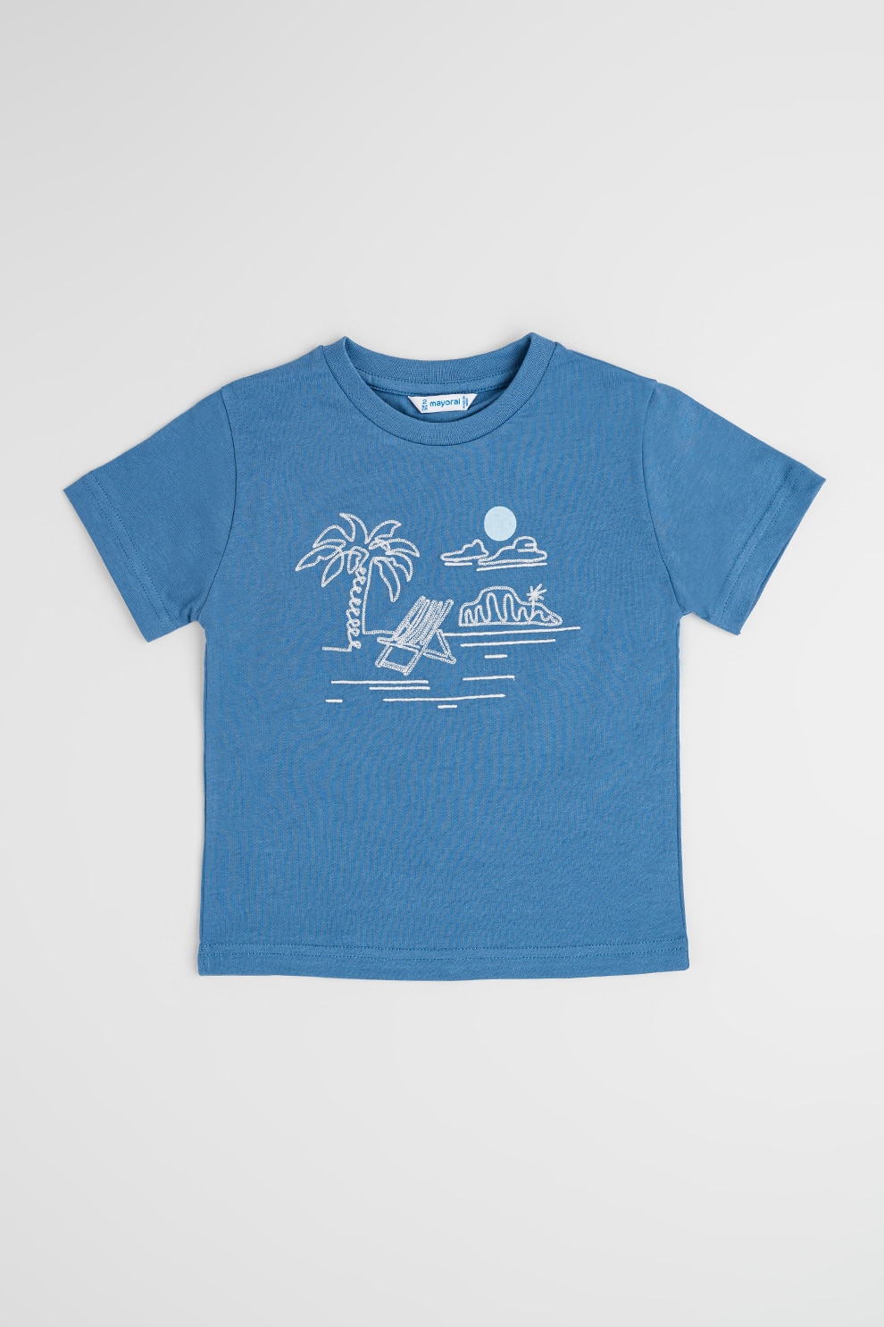 Mayoral, Tricou cu imprimeu tropical, Albastru prafuit, 122 CM