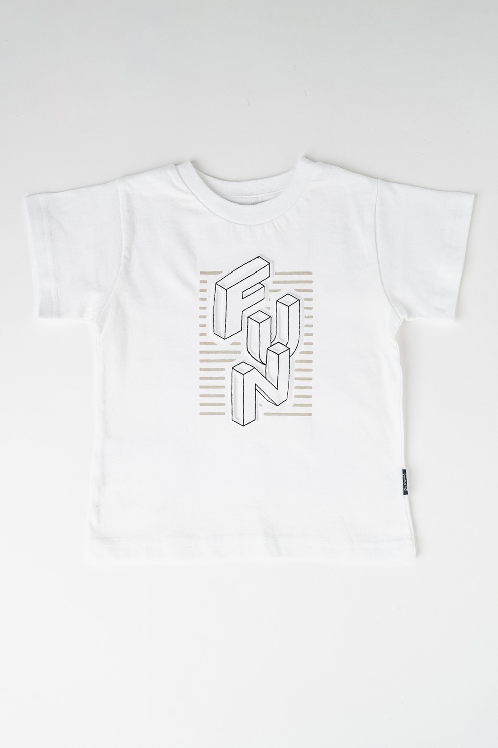 Mayoral, Tricou cu decolteu la baza gatului si imprimeu, Alb, Maro taupe deschis, 110 CM