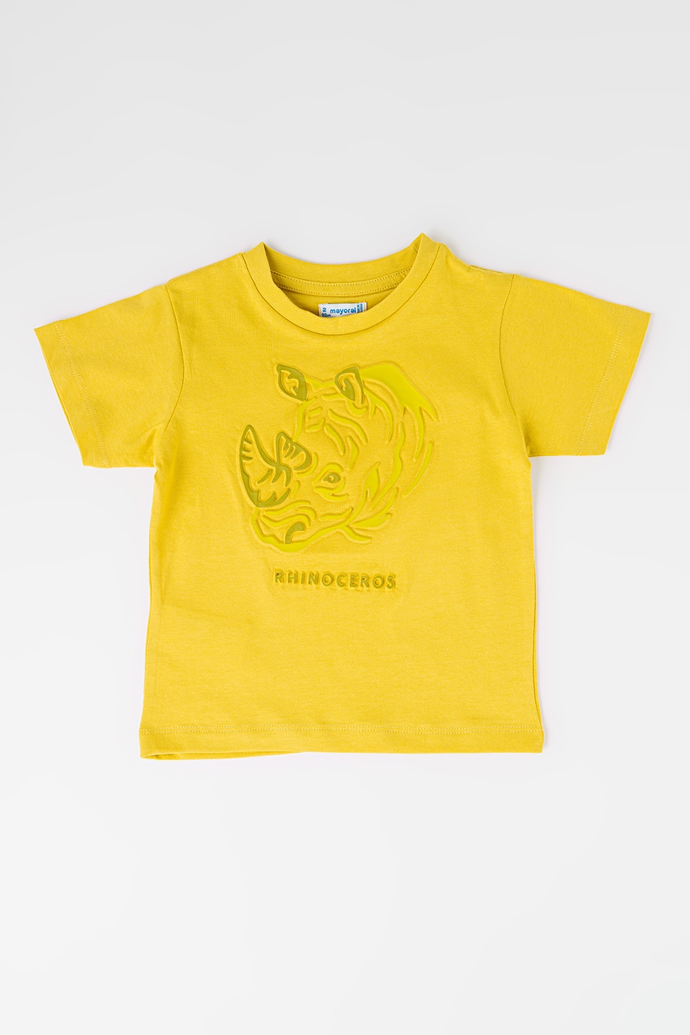 Mayoral, Tricou de bumbac cu model in relief, Mustar, 128 CM