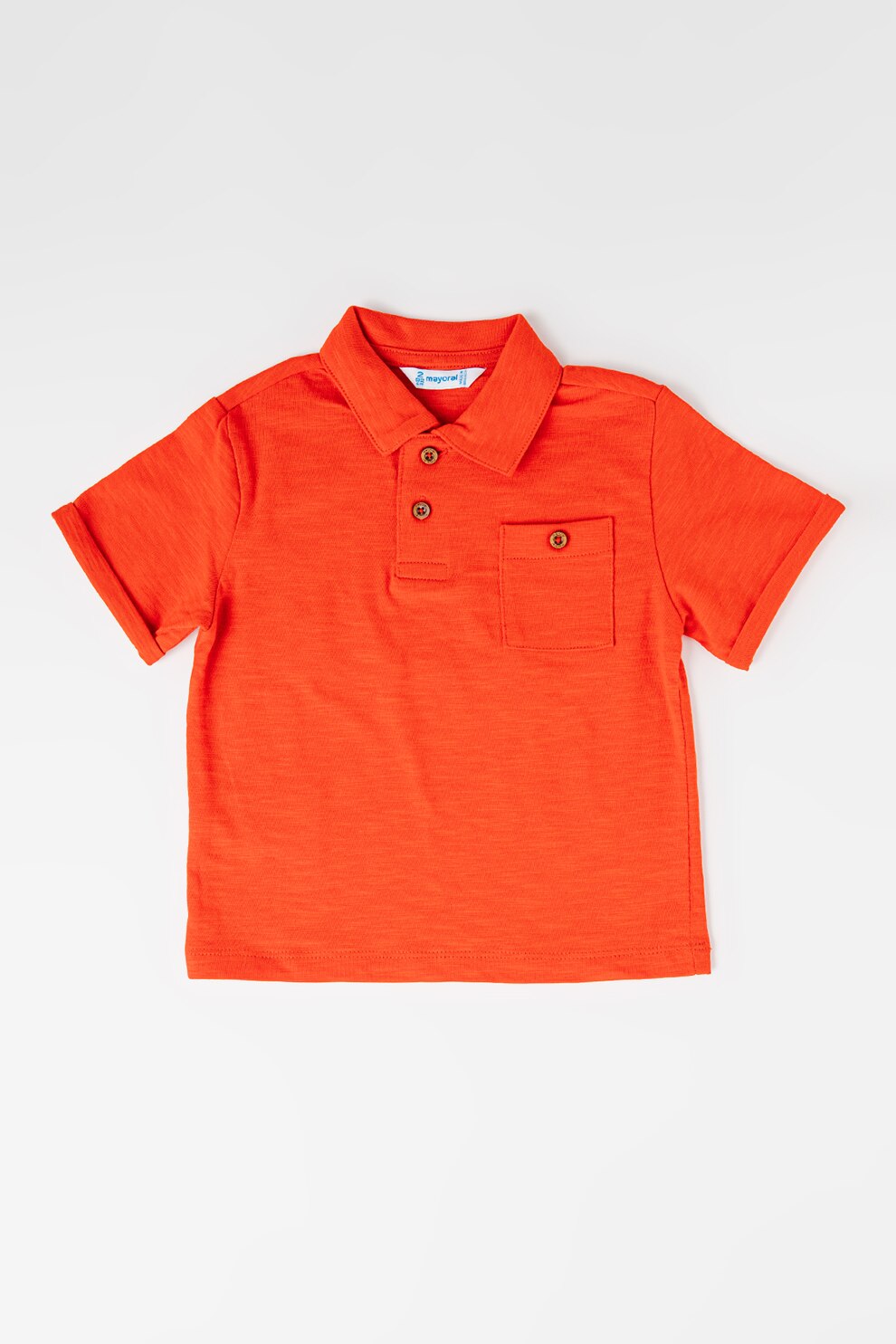 Mayoral, Tricou polo din amestec de bumbac, Rosu, 134 CM