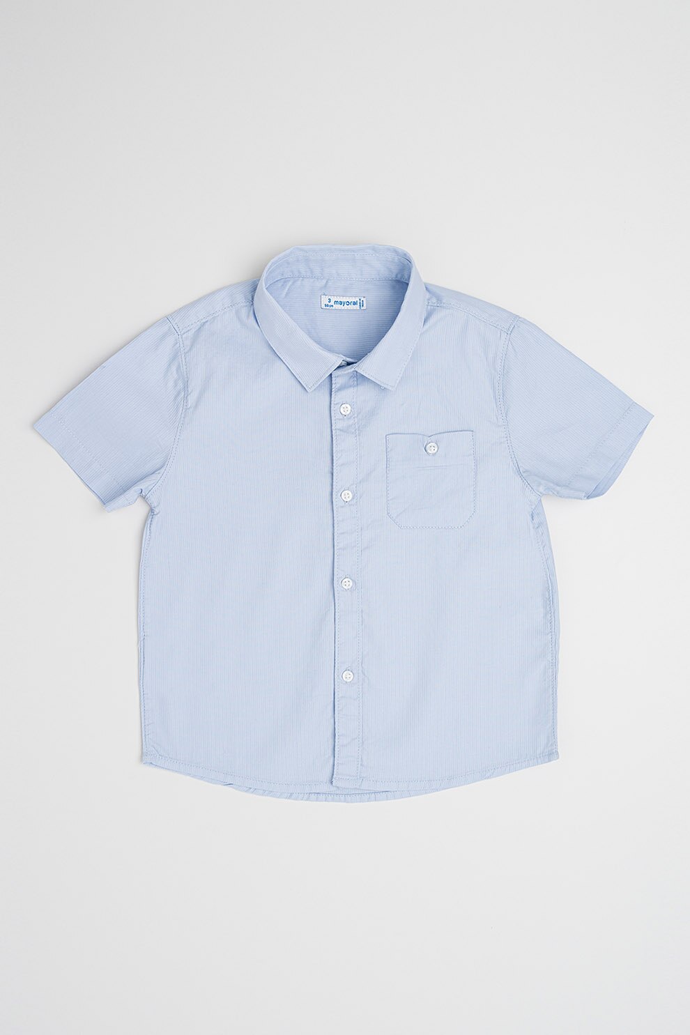 Mayoral, Camasa de bumbac si in, Albastru pastel, 134 CM