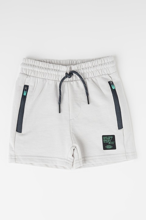 Mayoral, Pantaloni scurti din amestec de bumbac su snururi, Verde/Gri/Grej