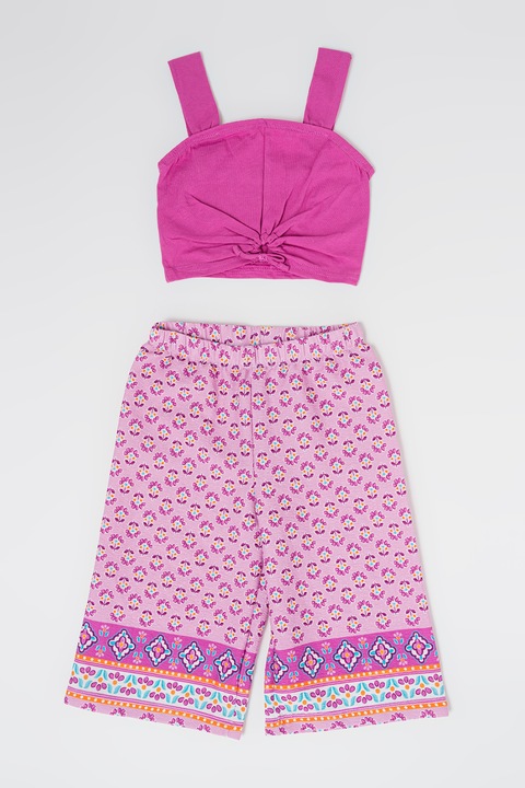 Mayoral, Mintás top és nadrág szett, Fehér/Rózsaszín
