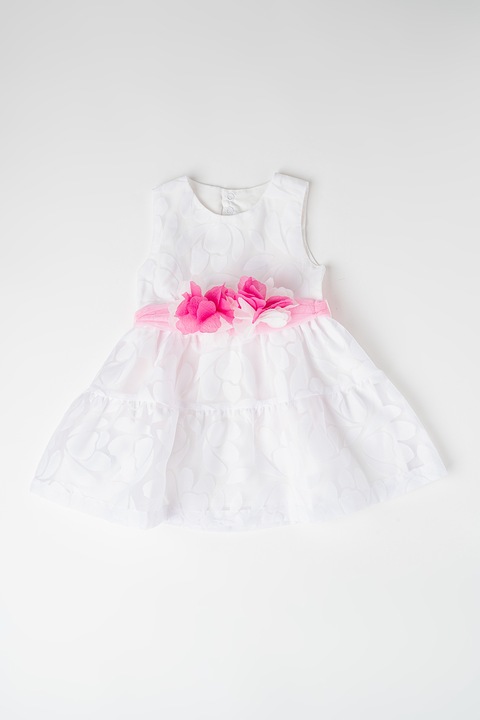 Mayoral, Ujjatlan ruha virágos megkötővel, Fehér/Rózsaszín