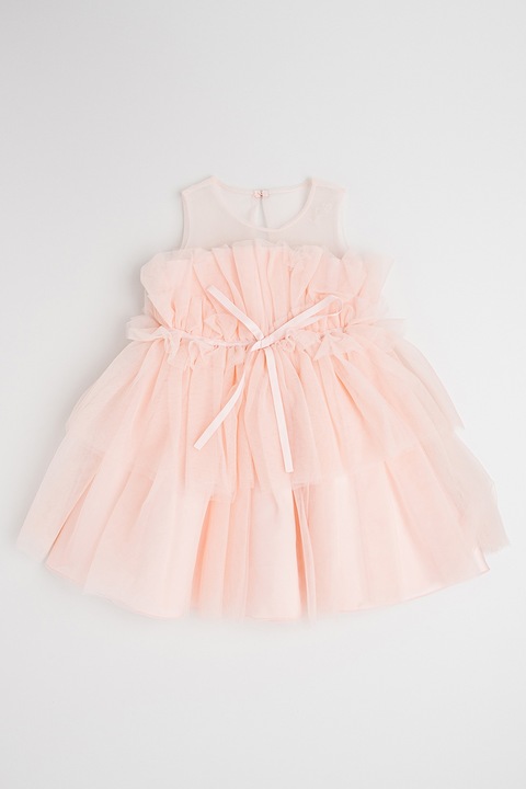Abel & Lula, Rochie din tul cu volane, Roz pastel