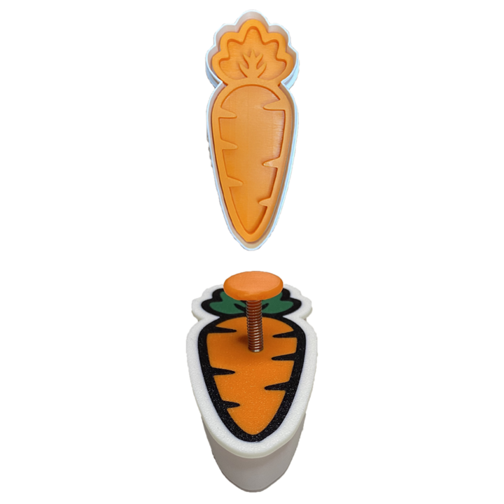 CookieStamp - Morcov, 109x46x16 mm - Cookie Cutter Decorativ pentru Aluat, Stampila pentru Biscuiti Unicat - Ideal pentru copii