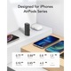 Baterie Externa 5000 mAh pentru iPhone 14/13/12, Conector Lightning incorporat, PD, QC 3.0, 3A, 20W, Negru mat