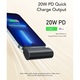 Baterie Externa 5000 mAh pentru iPhone 14/13/12, Conector Lightning incorporat, PD, QC 3.0, 3A, 20W, Negru mat