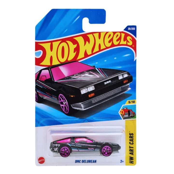 Hot Wheels autó, DMC Delorean, 1:64