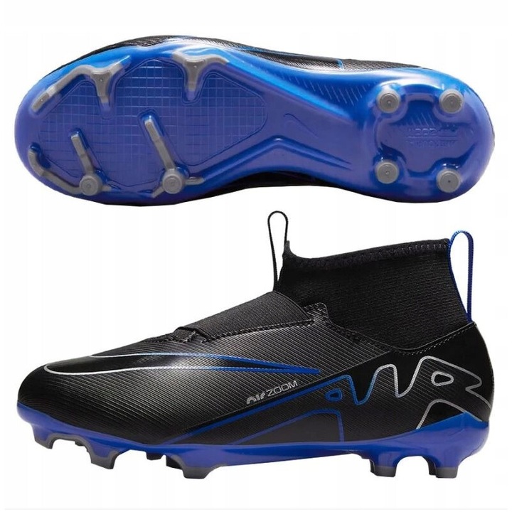 Ghete de fotbal copii Nike JR Mercurial Superfly 9 Academy, multicolor, cu manere si curele, talpa FG, 38.5 EU