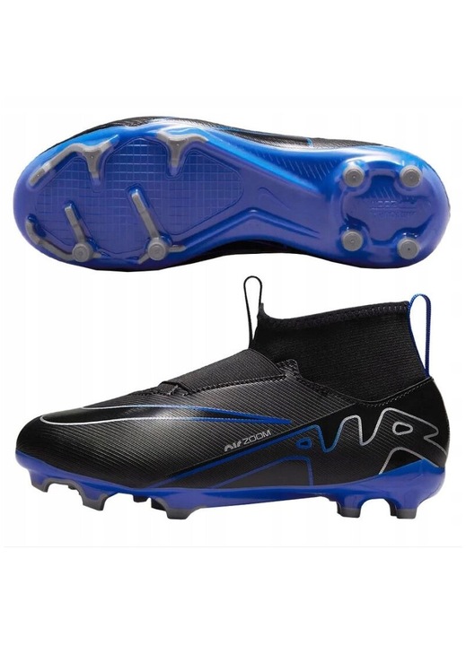 Ghete de fotbal copii Nike JR Mercurial Superfly 9 Academy, multicolor, cu manere si curele, talpa FG, 38.5 EU