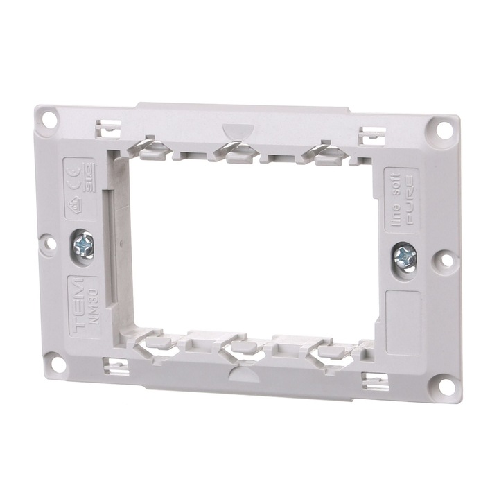 Rama fixare tripla Tem Modul, pentru aparataj modular, IP20, gri