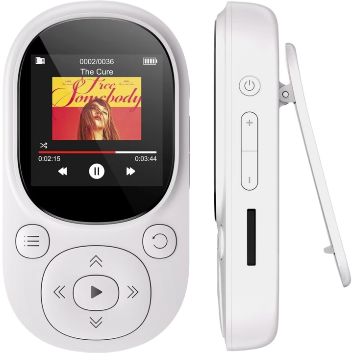 MP3 zenelejátszó A11, 64GB, Bluetooth, fehér, komplett készlet fejhallgatóval