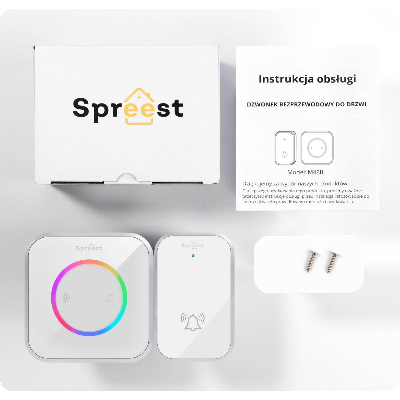 M488 Sonerie Fara Fir/ Wireless Spreest® M488-WS, pentru Usa/Poarta ...