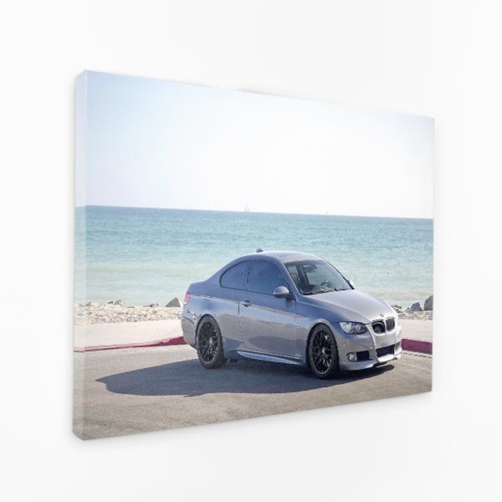 Комплект от три платна - bmw спортна кола блясък океан плаж - 150x100 cm