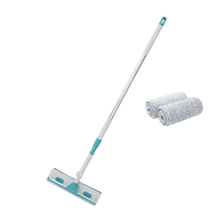 Stergator pentru geamuri cu 2 lavete microfibra, rotativ 180°, maner telescopic reglabil, 1-1.7m x 0.3m