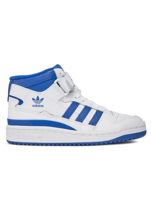 Tenisi dama Adidas Forum Mid, piele naturala, alb/albastru