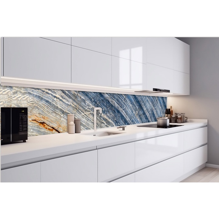 Tapet autoadeziv pentru bucatarie, DIMEX, Marmura, rezistent la apa, 420x60cm, Multicolor
