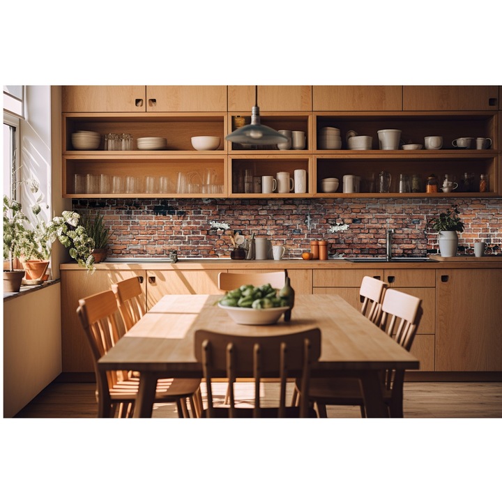 Tapet autoadeziv pentru bucatarie, DIMEX, forme geometrice, rezistent la apa, multicolor, 420x60cm