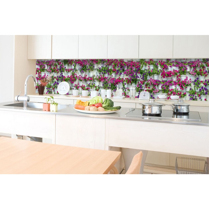 Tapet autoadeziv pentru bucatarie, DIMEX, rezistent la apa, multicolor, 350x60cm