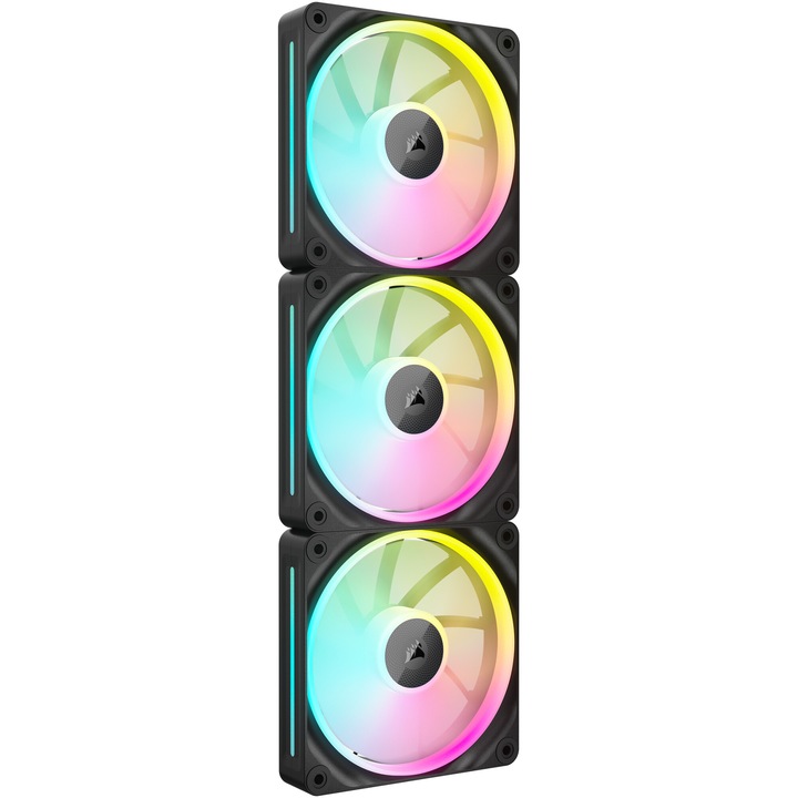 Вентилатори CORSAIR iCUE LINK LX120 RGB BLACK, троен пакет