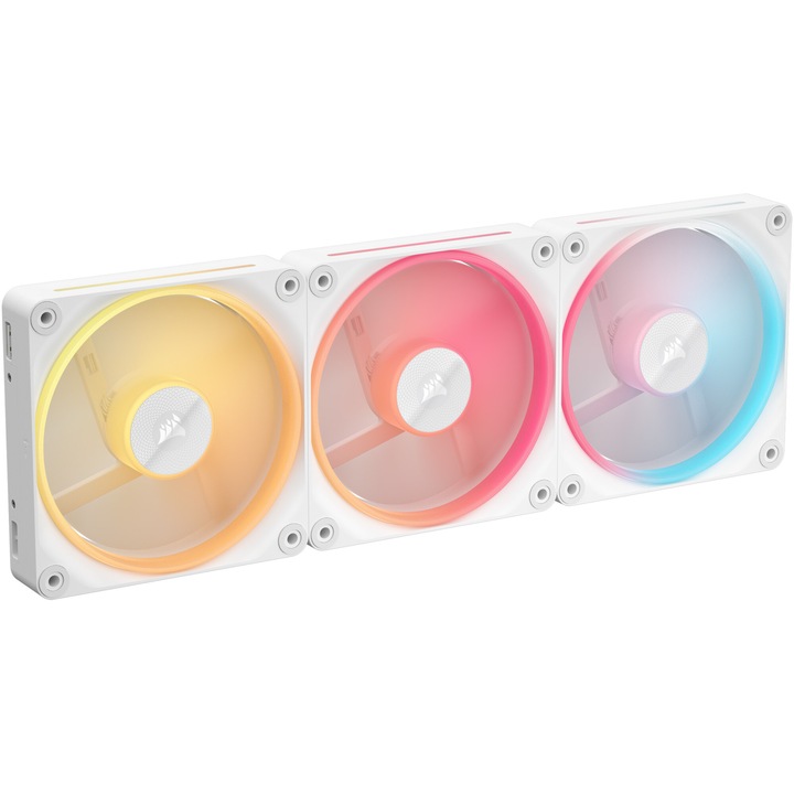 Вентилатори CORSAIR iCUE LINK LX120-R RGB WHITE, троен пакет