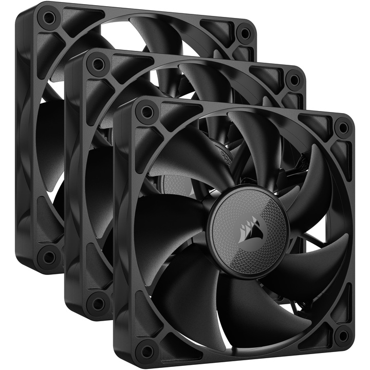 Комплект компютърни вентилатори CORSAIR iCUE LINK RX120 MAX BLACK, 3 броя