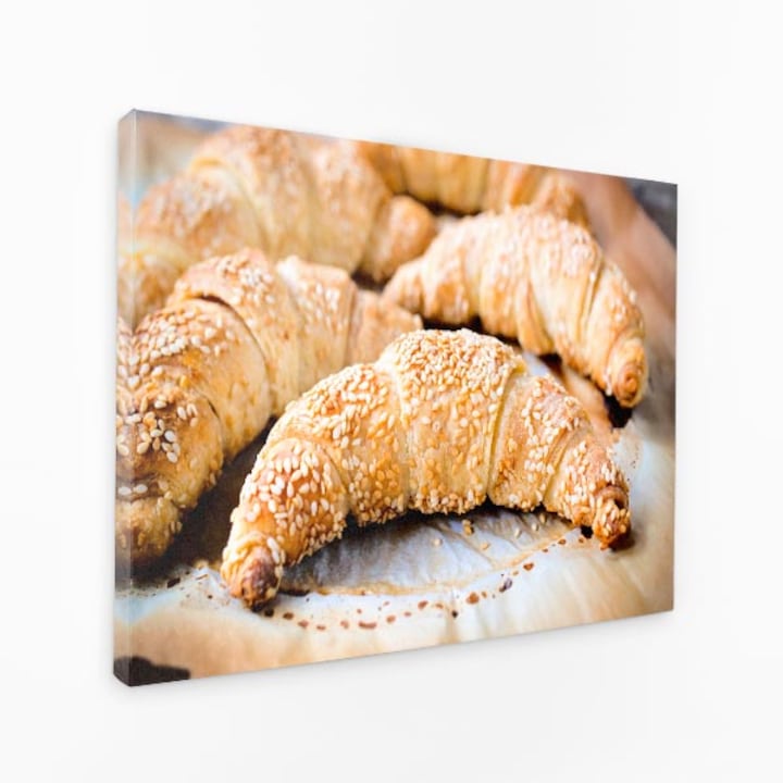 Комплект от три разпечатки на канава - кроасан сандвич обикновен сусам хляб френска пекарна - 150x100 см