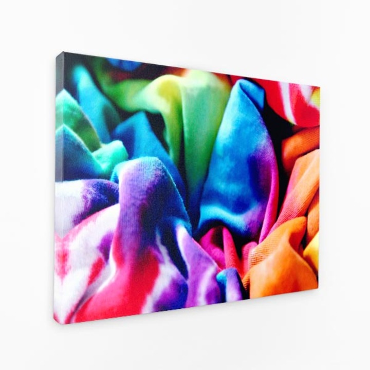 Комплект от три платнени покривки - цветен текстил с дъгова шарка - 150x100 см