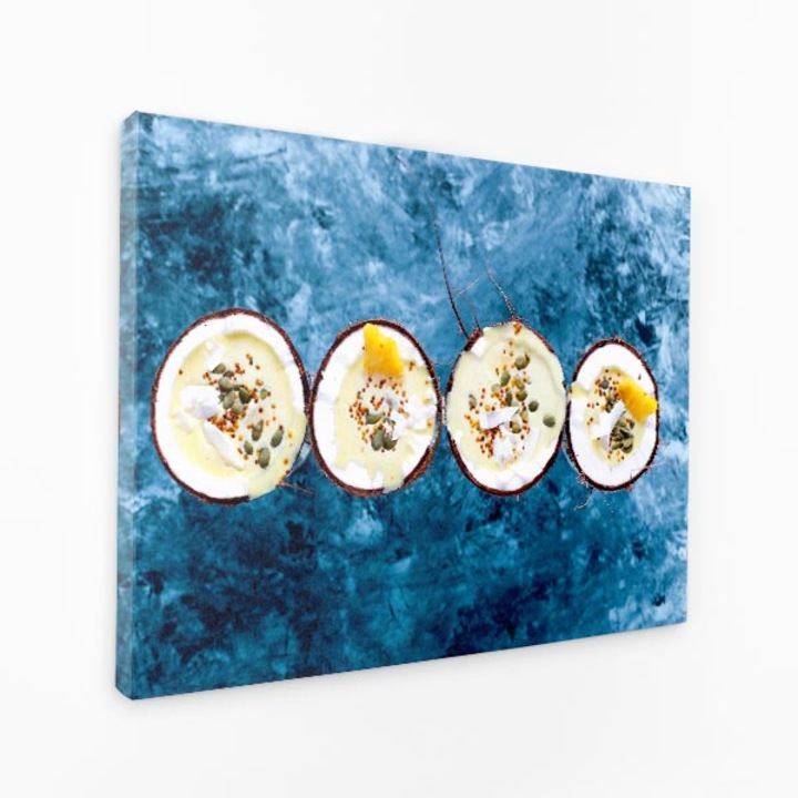 Комплект от три платна - кокос с червени боровинки и кокосова вода в ред - 150x100 см