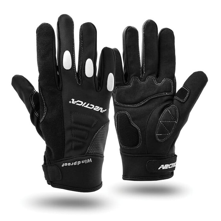Manusi sport Arctica OG-03, negre, marimea S, rezistente la vant, cu sistem antiderapant