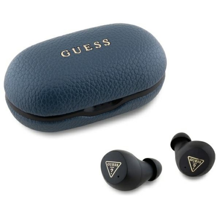 Guess Capsule vezeték nélküli fejhallgató, Bluetooth 5.3, powerbank tok, IPX5 vízálló, kék