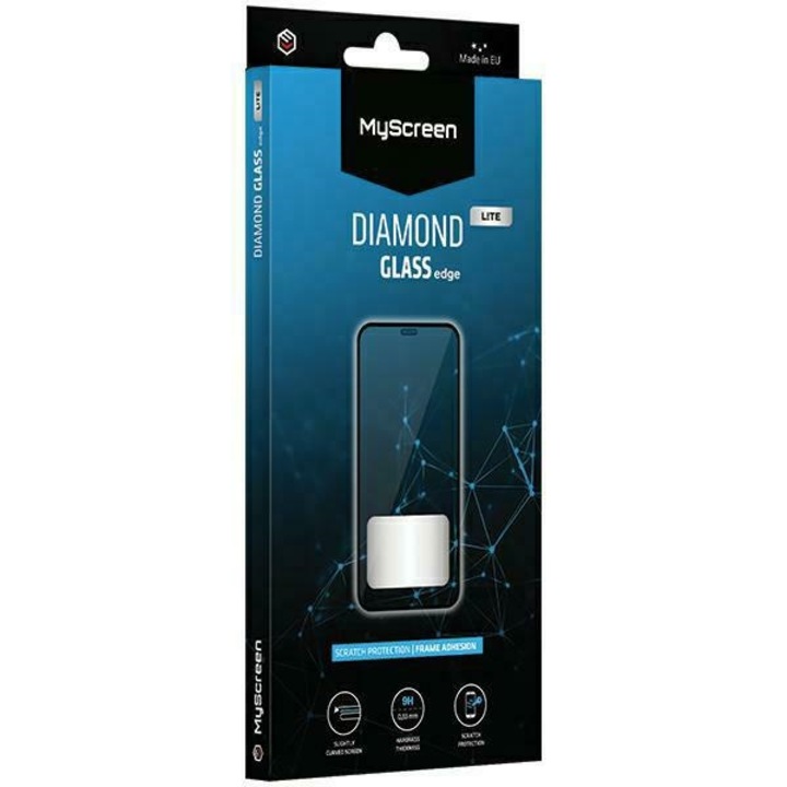 MyScreen Diamond Glass Edge Lite telefonvédő fólia, 9H, 0,33 mm, Tecno Spark 20-hoz, fekete, teljes készlet