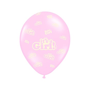 Baloane latex, 30cm, inscriptionate It's a Girl, roz, 5buc Baloane latex, 30cm, inscriptionate It's a Girl, roz, 5buc
