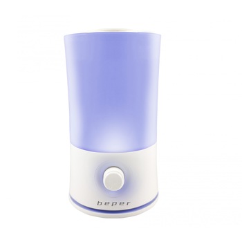 Umidificator Beper 70.401, 30W, 2.4 L, 130ml/h, functie aromaterapie, iluminare in 7 culori , Alb Umidificator Beper 70.401, 30W, 2.4 L, 130ml/h, functie aromaterapie, iluminare in 7 culori , Alb