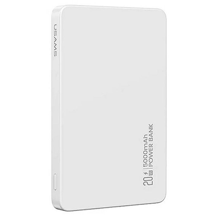 Powerbank inductiv 5000mAh 20W PD Fast Charge, alb, dimensiuni 102,3x66,04x8,97mm
