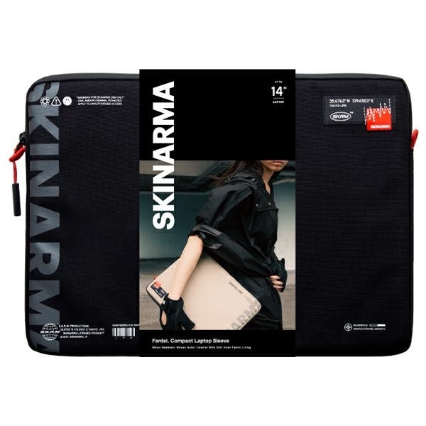 Etui laptop Skinarma Fardel, 14", impermeabil, negru, dimensiuni 31,26x22,12x1,55cm