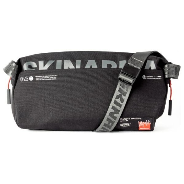 Fardel crossbody táska, fekete, textil, 29x9x18cm