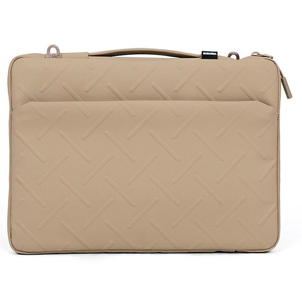 Etui laptop Juno, Khaki, pentru laptopuri de pana la 14", material nylon