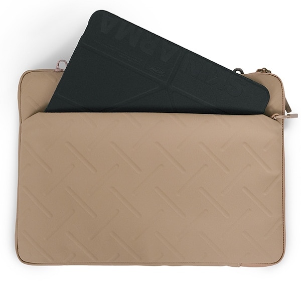 Etui laptop Juno, Khaki, pentru laptopuri de pana la 14", material nylon