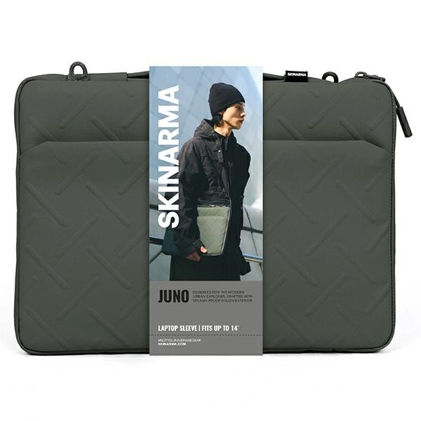 Etui laptop Juno, Skinarma, nylon, impermeabil, 14 inch, culoare olive