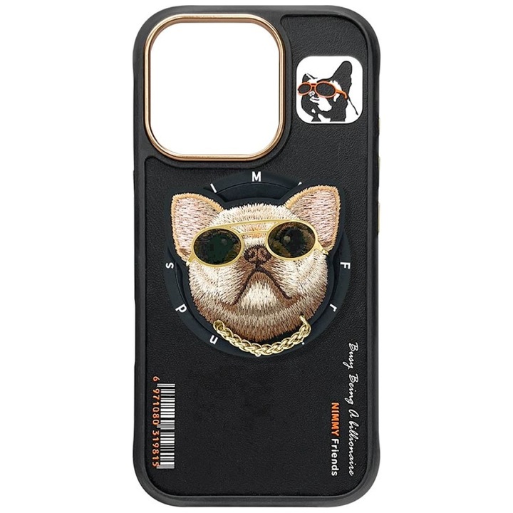 Husa Hardcase Nimmy Glasses Cool Dog MagSafe, negru, pentru iPhone 16 Pro Max