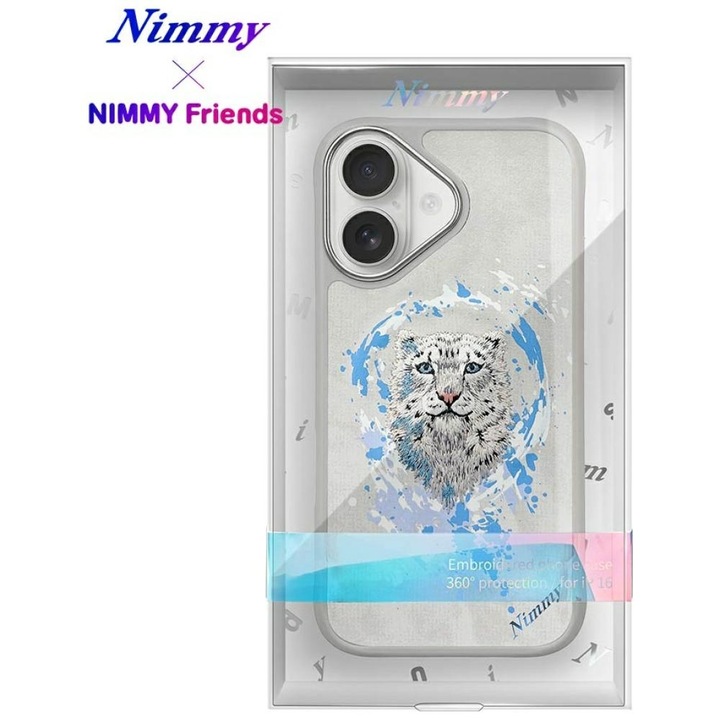 Husa Hardcase Nimmy Pantera MagSafe, gri deschis, pentru iPhone 16
