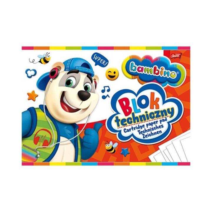 Bloc desen A4 10 foi St.Majewski, 200 g/m2, 115 g/m2, alb