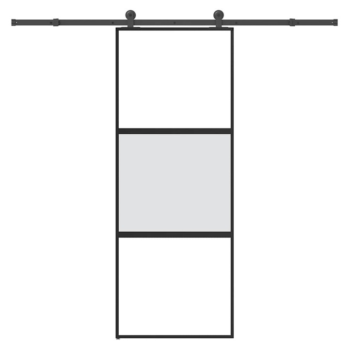 Usa glisanta cu set de feronerie vidaXL, sticla temperata si aluminiu, 27.24 Kg 3332950