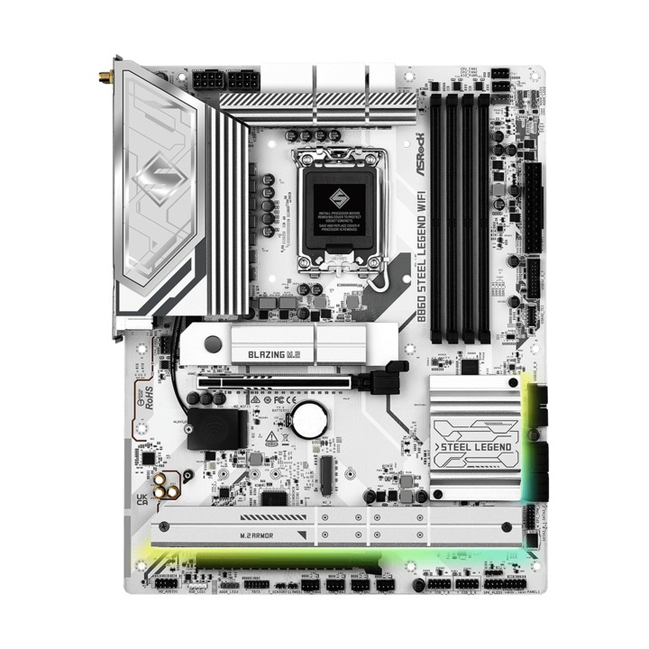 ASRock B860 STEEL LEGEND WIFI alaplap, LGA1851, 4xDDR5, 256GB, ATX, RGB