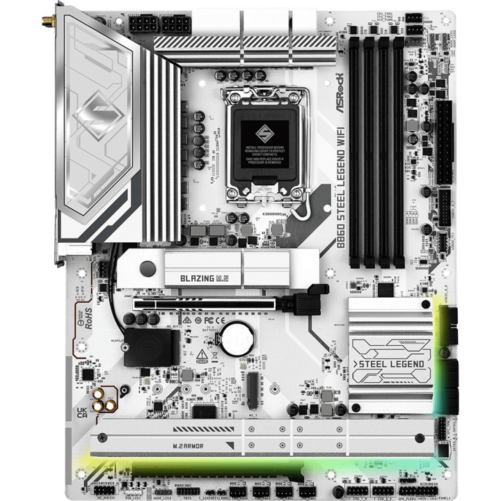 Дънна платка ASRock B860 STEEL LEGEND WIFI 6E, LGA 1851 B860-STEEL-WIFI